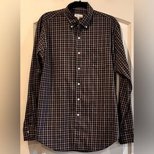 Peter Millar Men’s Button Down Shirt‎ Blue And Brown Size Large